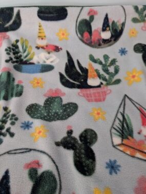 Hand Crafted Gnome & Succulent Double Sided Fleece Blanket